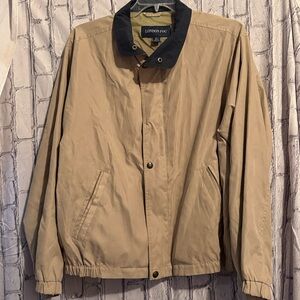 London Fog Tan Jacket with Navy Collar